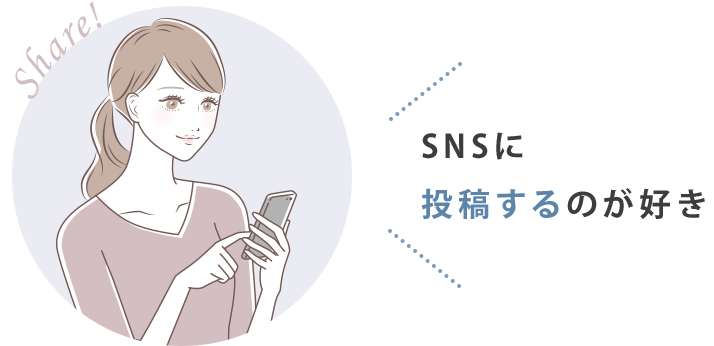 SNSに投稿するのが好き