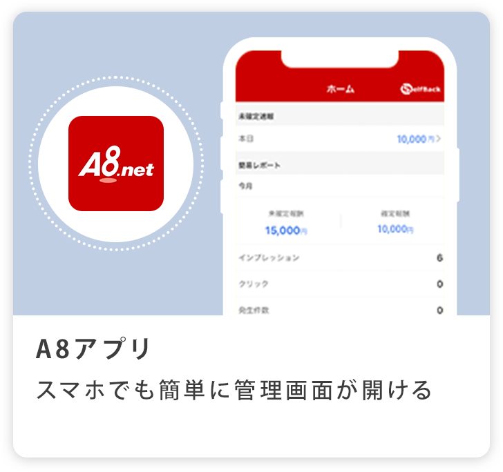 A8アプリ:スマホでも簡単に管理画面が開ける 