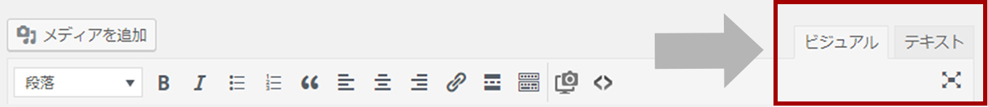 WordPressのテキストモードへの変更画像