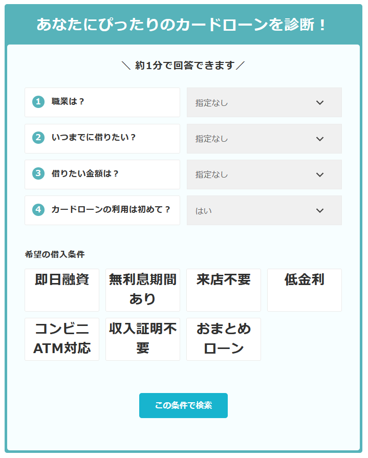 各商材が比較しやすくなるようなツール